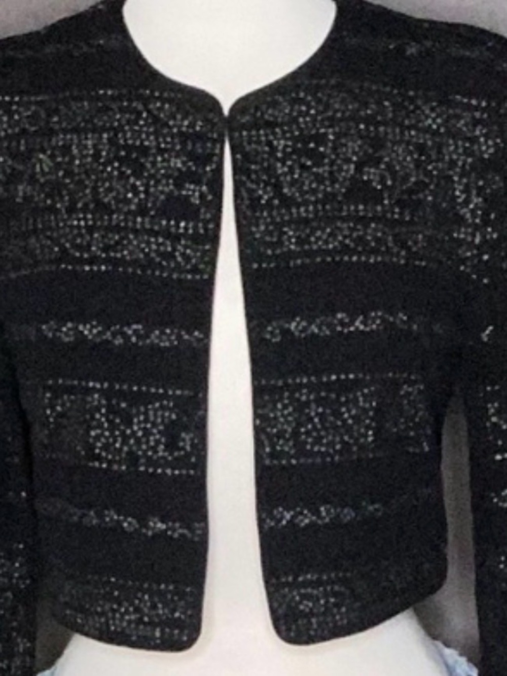 Vintage David Warren NY Embellished Cropped Bolero Jacket - Size 12 0310